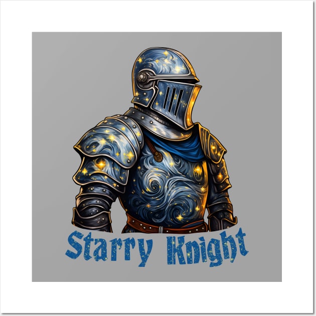 Starry Knight - Van Gogh's Knight in Starry Armor Wall Art by Shirt for Brains